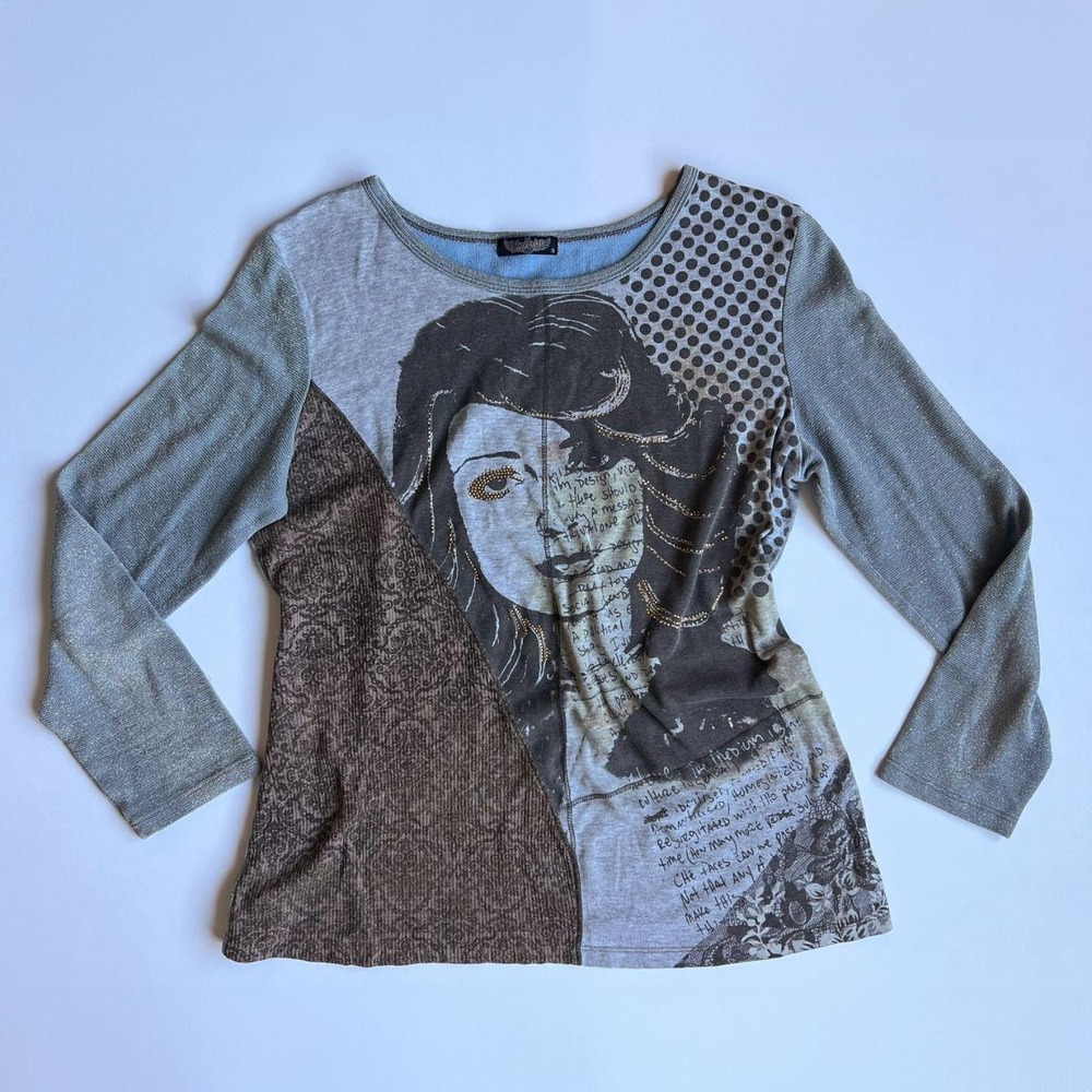 Y2K Vintage Vanilla Sugar Woman's Face Graphic Top